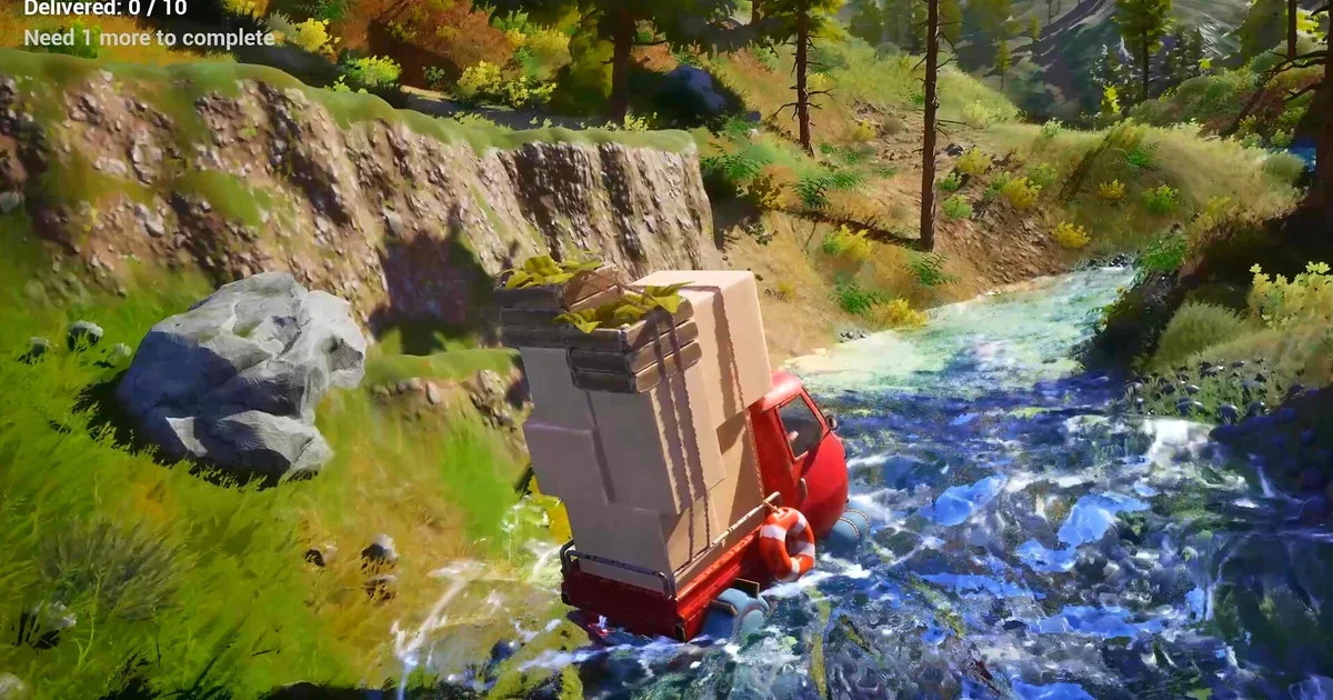 Deliver packages in foresty mountains and avoid thieving boars in the Death
